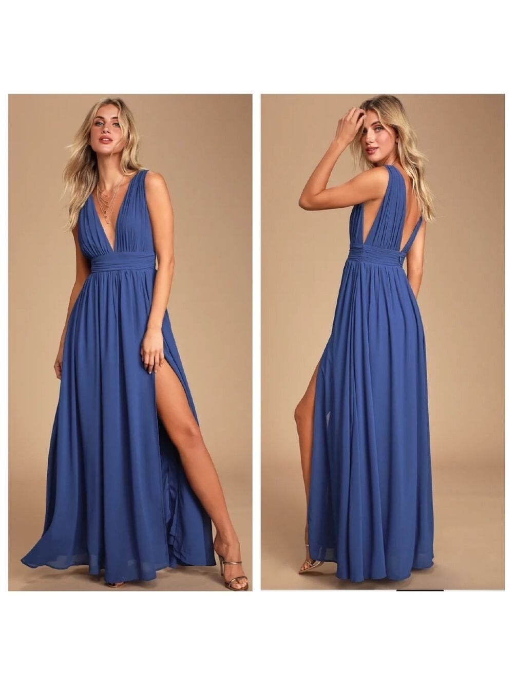 NWT Lulus Heavenly Hues Chiffon Maxi Dress